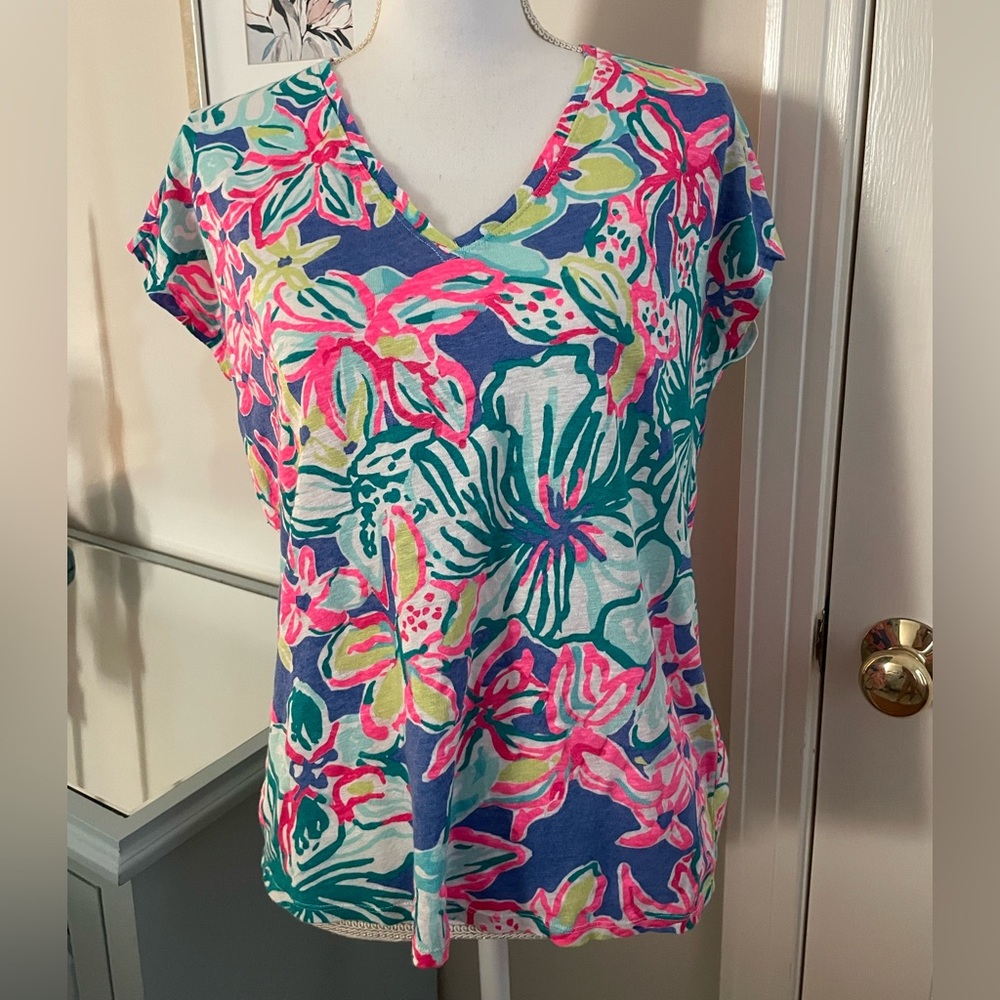 Lilly Pulitzer Short Sleeve Shirt, Women’s Size S/M